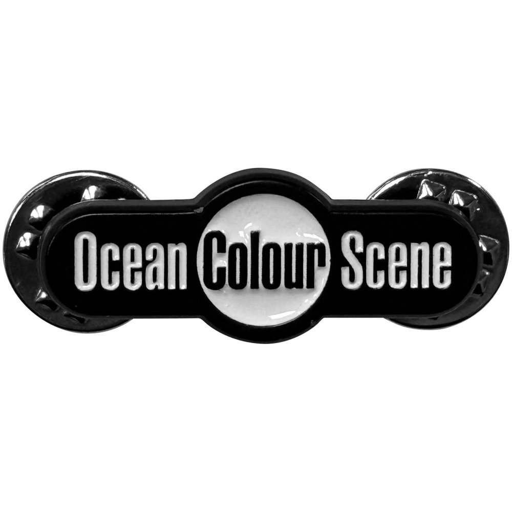 Ocean Colour Scene - Long Logo Button pin - Schwarz/Weiß